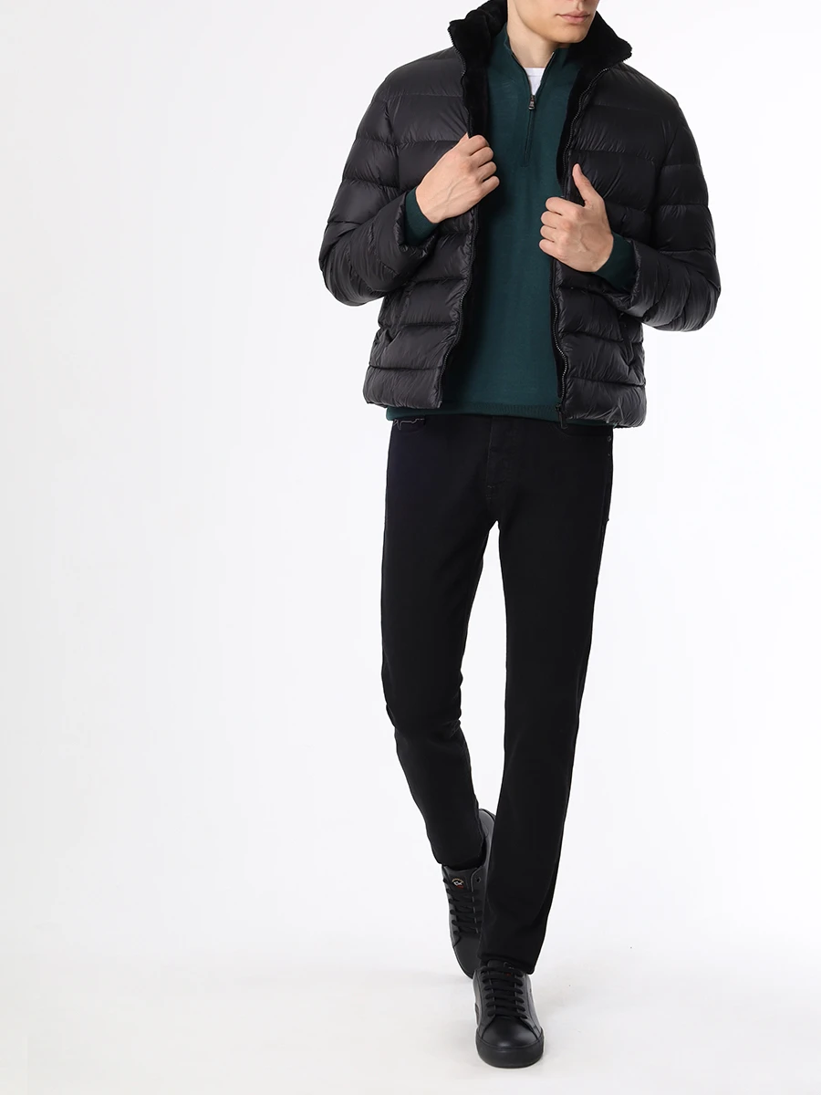 Пуховик стеганый на меху PAUL & SHARK 13312200R2/011 Черный  Фото 2