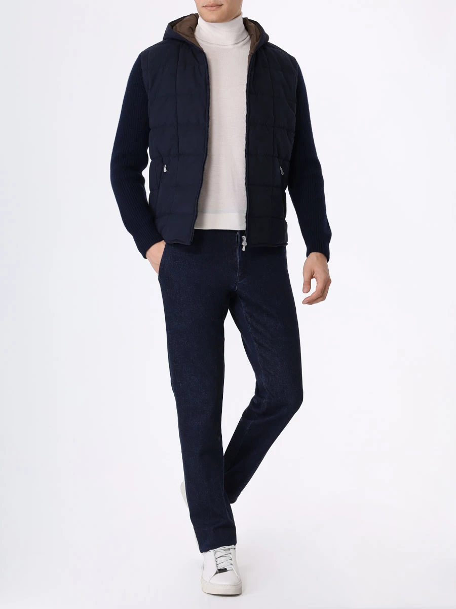 

Куртка комбинированная, Синий, 13100/15571/598 Темно-