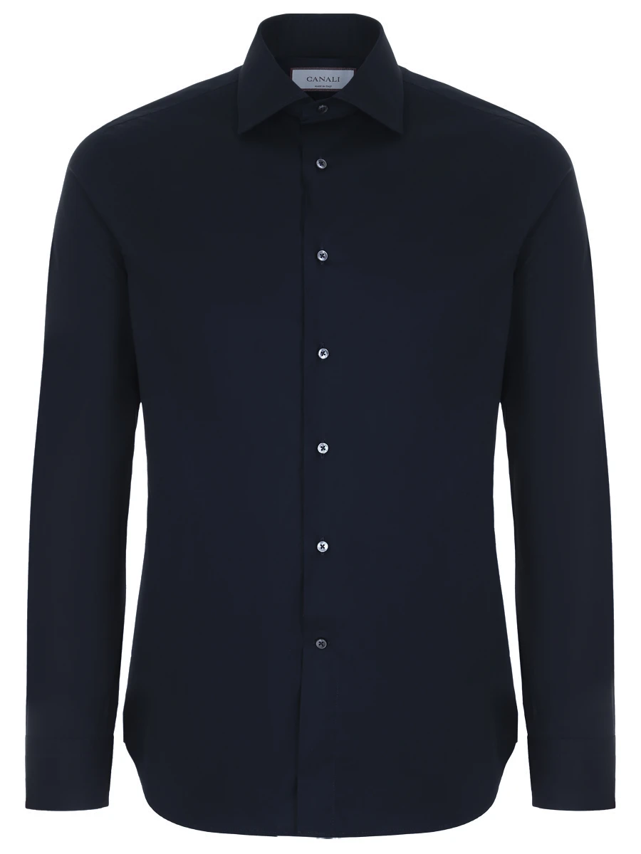 Рубашка Slim Fit хлопковая CANALI GD02832/302/X18 Темно-, размер 52, цвет синий GD02832/302/X18 Темно- - фото 1