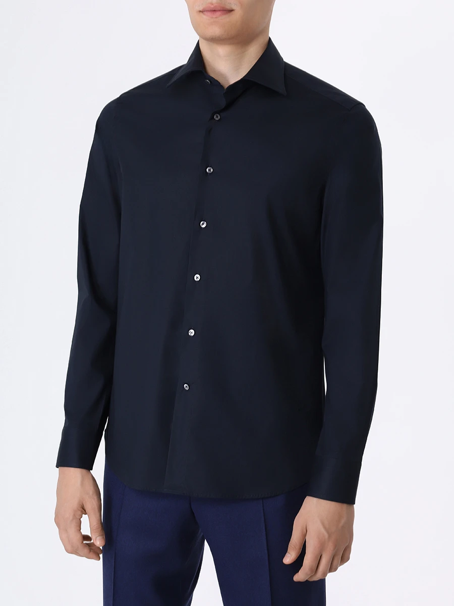 Рубашка Slim Fit хлопковая CANALI GD02832/302/X18 Темно-, размер 52, цвет синий GD02832/302/X18 Темно- - фото 4