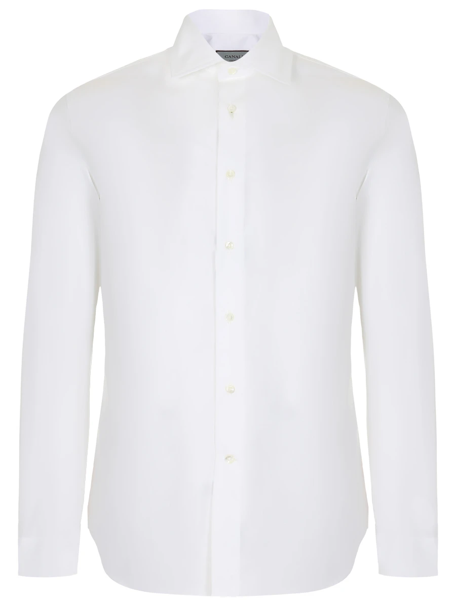 Рубашка Slim Fit хлопковая CANALI GR01598/001/NX98, размер 60, цвет белый GR01598/001/NX98 - фото 1