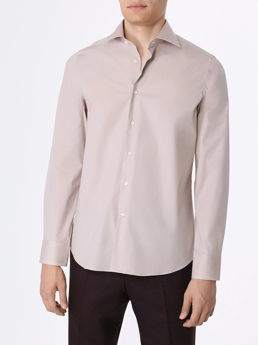 Рубашка Slim Fit хлопковая CANALI GD02832/701/X18, размер 48, цвет бежевый GD02832/701/X18 - фото 4