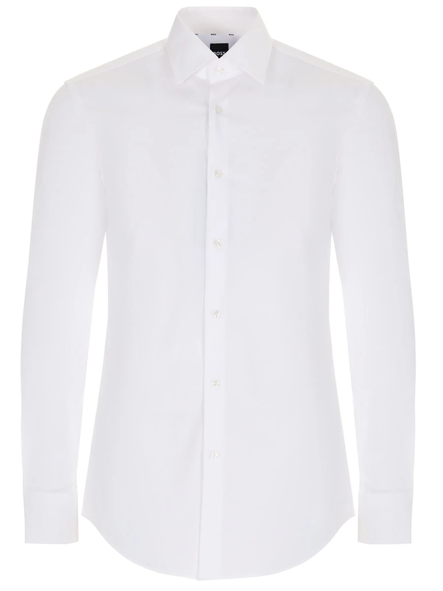 Рубашка Slim Fit хлопковая BOSS 50469345/100, размер 50, цвет белый 50469345/100 - фото 1
