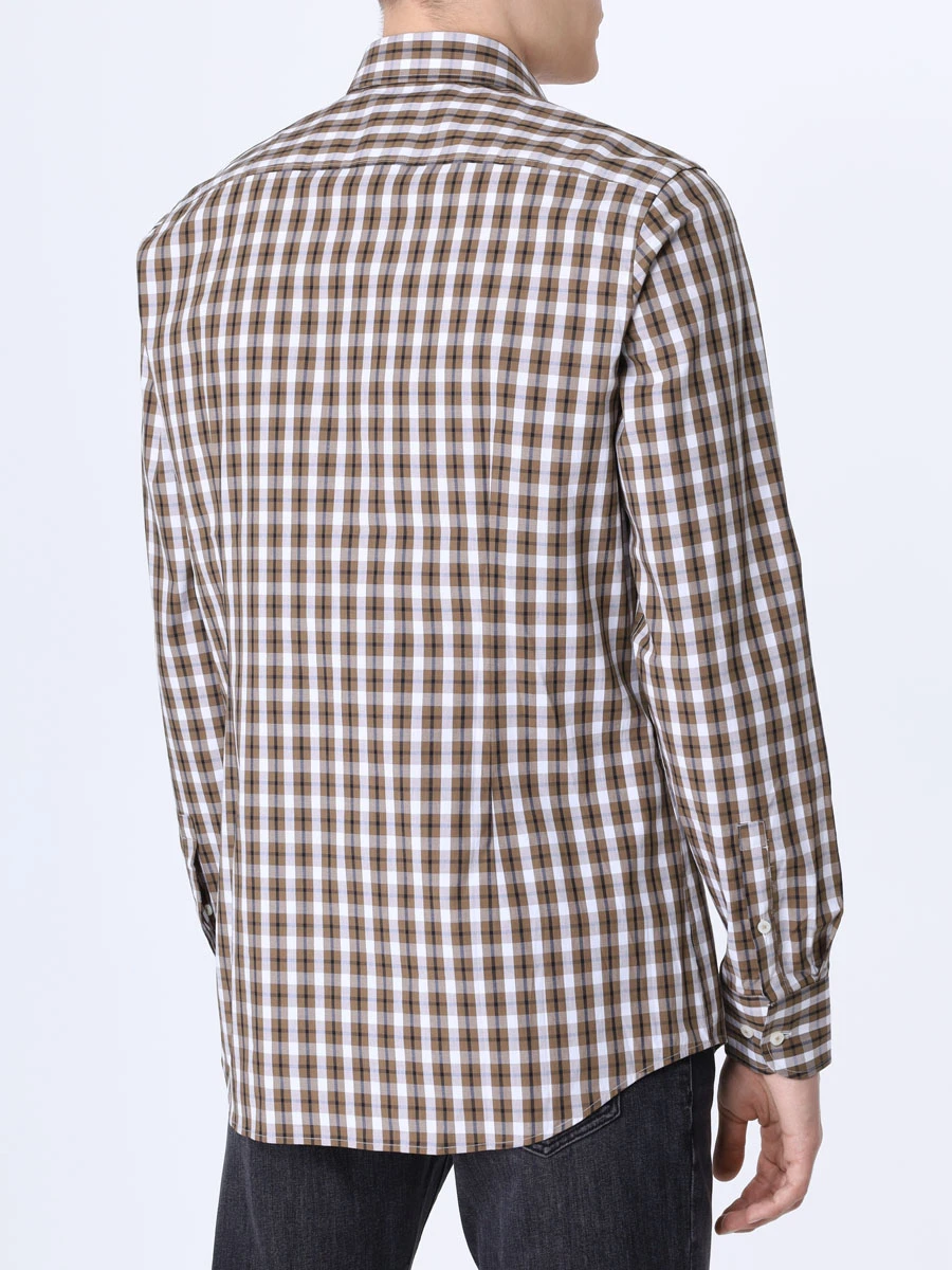 Рубашка Slim Fit хлопковая BOSS 50502628/260, размер 54, цвет бежевый 50502628/260 - фото 3