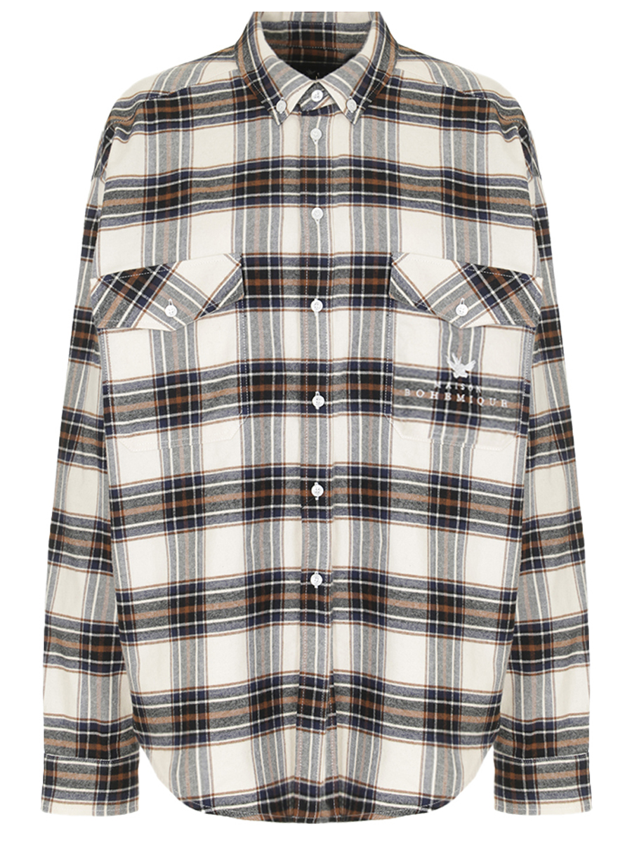 

Рубашка хлопковая, Бежевый, BOH-FW23-10-01