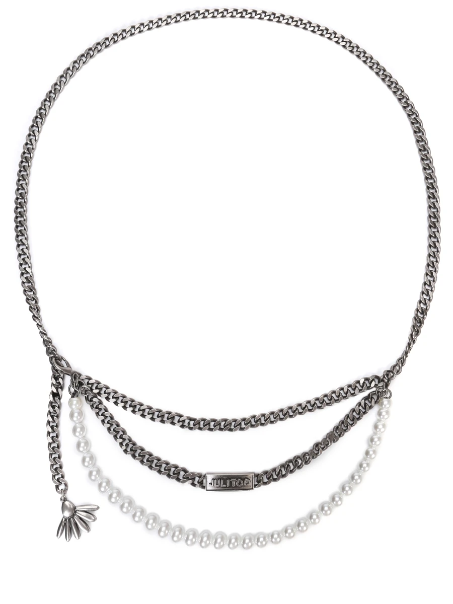Пояс-цепочка JULI TOO JT Pearl belt chain, размер Один размер, цвет серебряный - фото 1