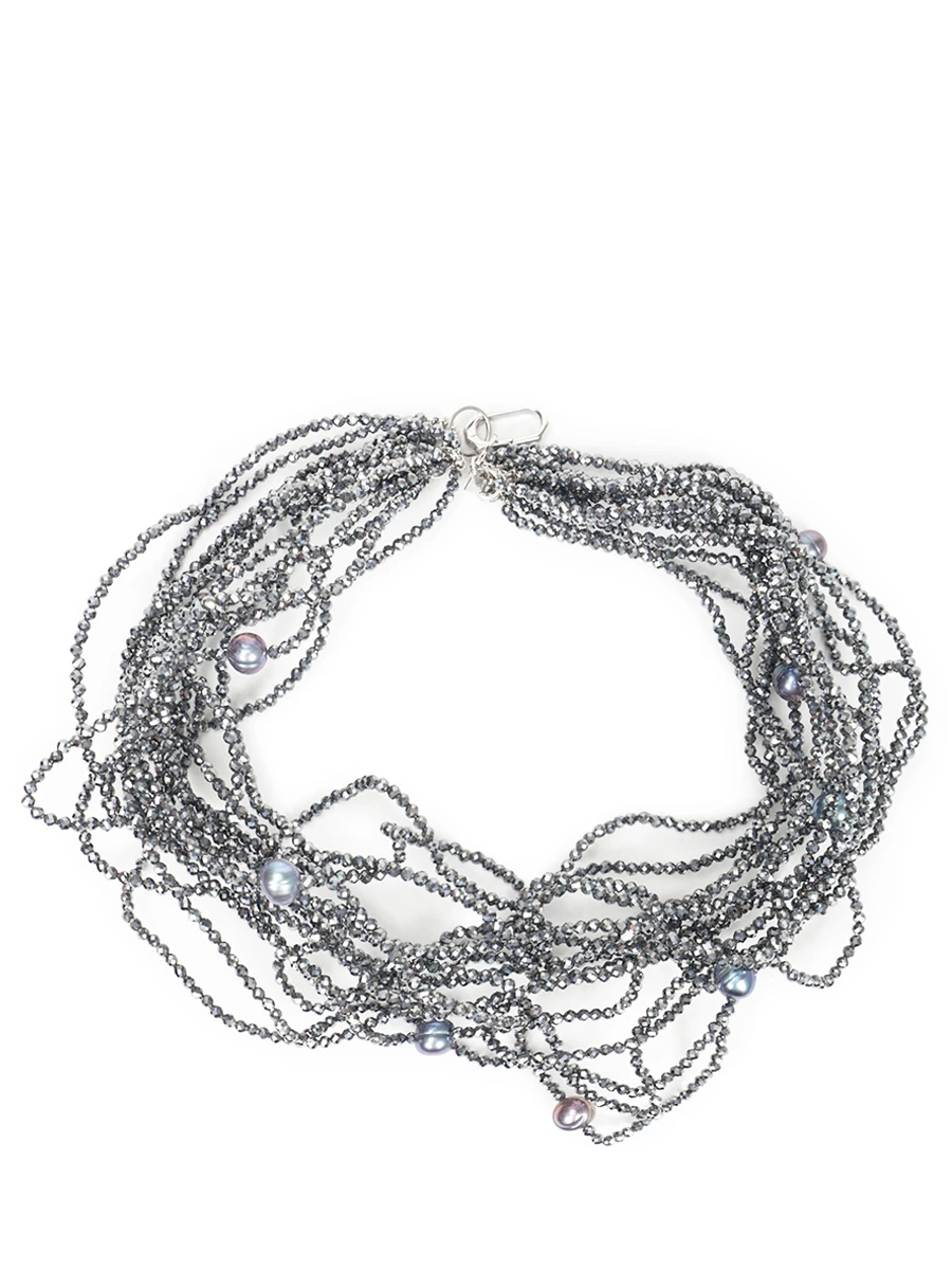 

Колье с жемчугом, Серый, 2324-147