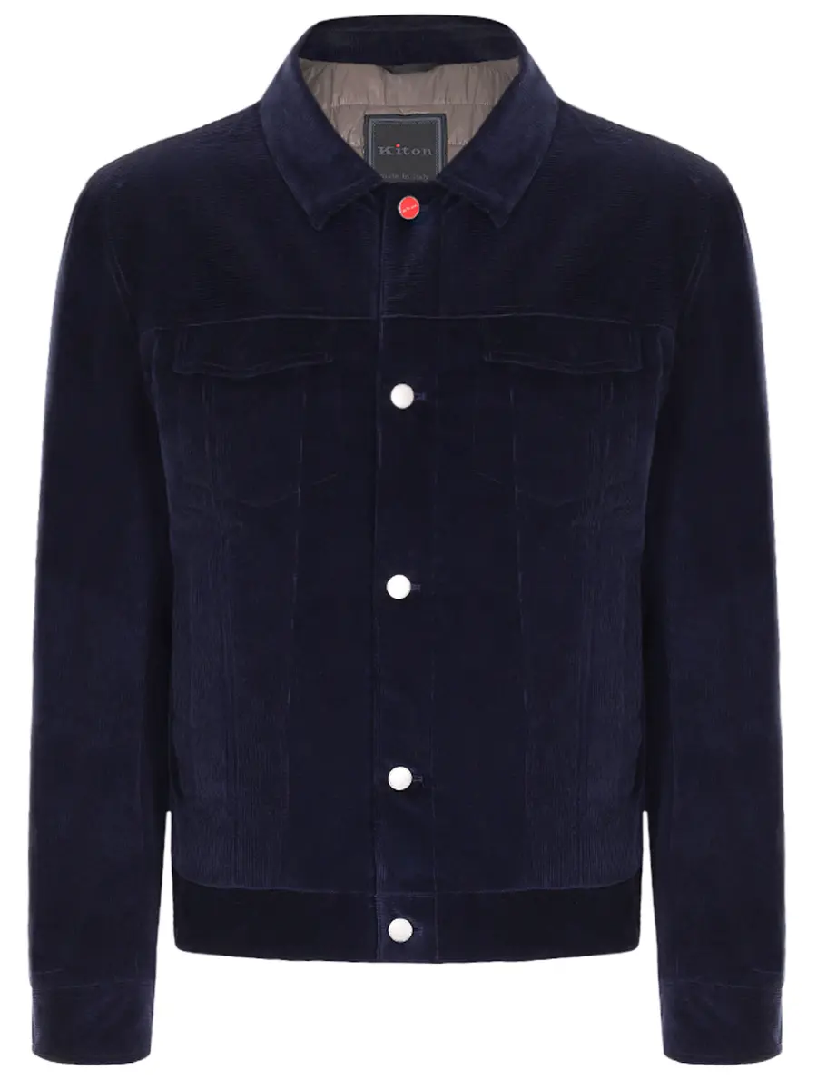 Куртка вельветовая KITON UW1560YC402302002 Синий 