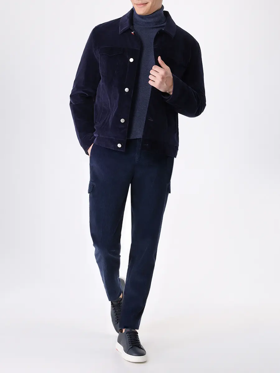 Куртка вельветовая KITON UW1560YC402302002 Синий  Фото 2