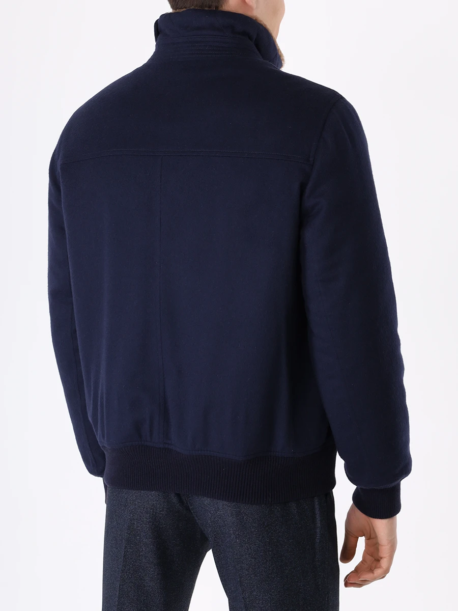 Бомбер кашемировый на меху BRUNELLO CUCINELLI MQ4566887 CMS46 Синий  Фото 3