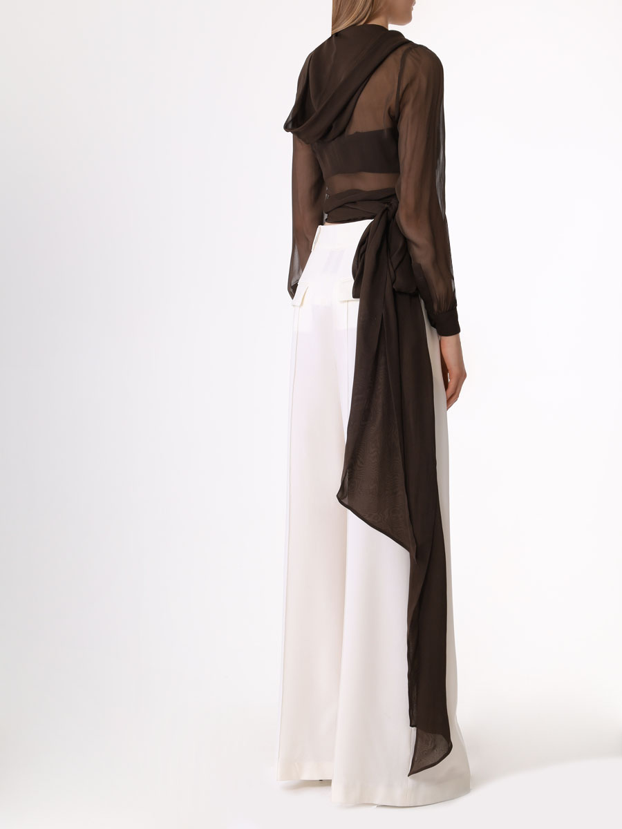 

Блуза шелковая, Коричневый, 747575Y115W 2564