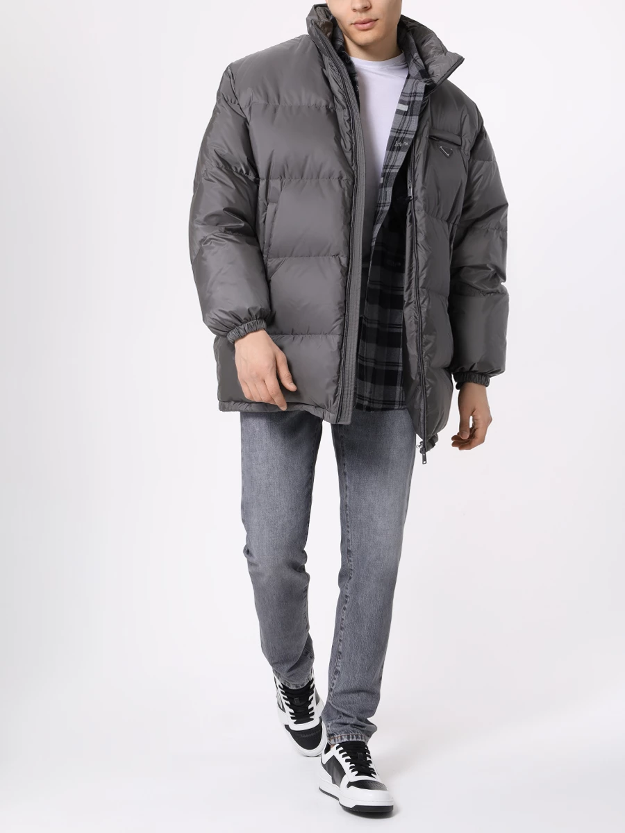 Пуховик стеганый PRADA SGC402S2321WQ9 F0SU8 Серый  Фото 2