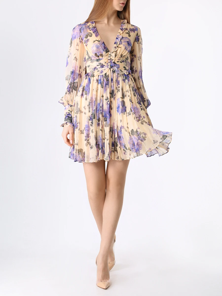 Платье из вискозы ZIMMERMANN 8081DF232 BLUFL, размер 40, цвет цветочный принт - фото 2