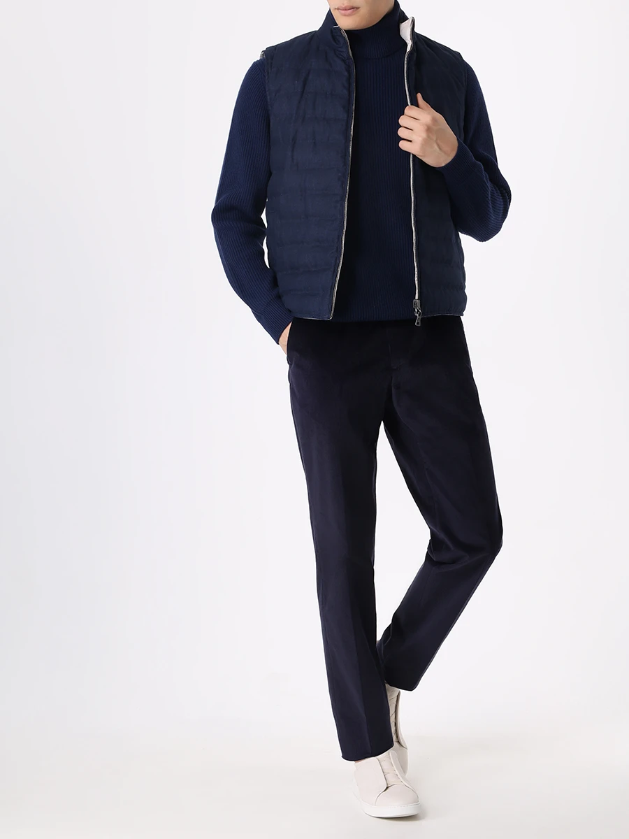 Свитер шерстяной FIORONI CASHMERE MK27320D1 0008 B.8 Синий  Фото 2