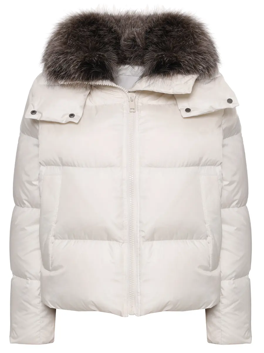 Пуховик стеганый YVES SALOMON 24WFV01659DORD A1029 Белый 