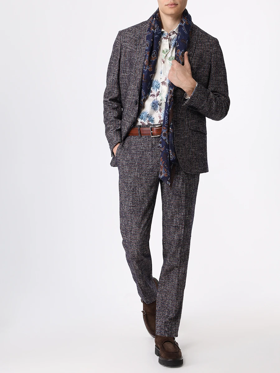 Рубашка Slim Fit хлопковая ETRO U196040/12908/5724/991 Кремовый  Фото 2