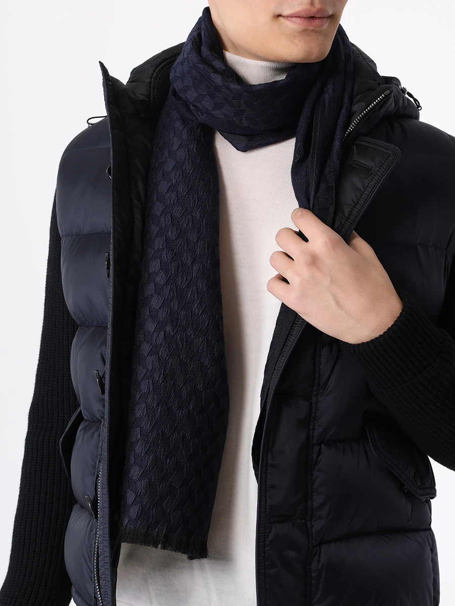 Шарф шелковый GIORGIO ARMANI 745210 3F110 00035 Синий  Фото 2