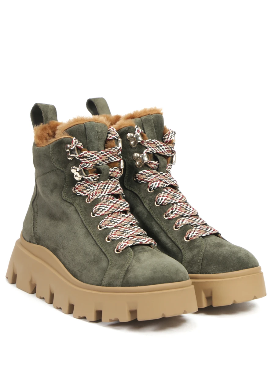 

Ботинки замшевые на меху, Зеленый, 76784-41841