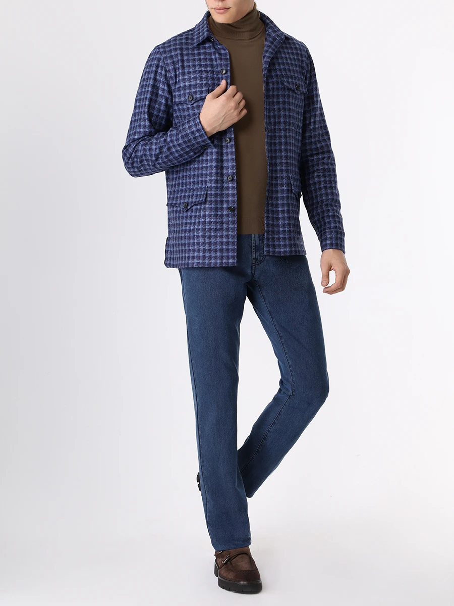 

Рубашка Regular Fit кашемировая, Синий, CAU600 A23KA08 B24