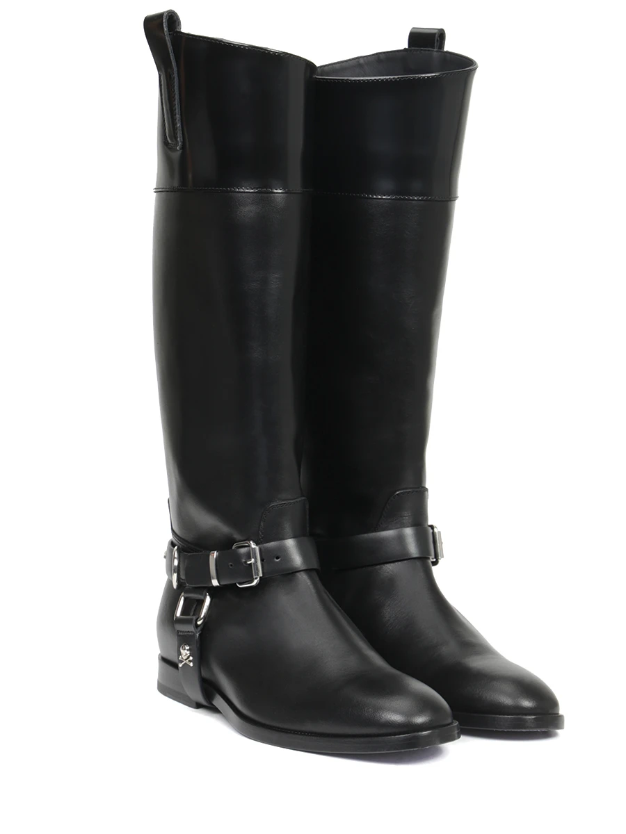 Сапоги кожаные PHILIPP PLEIN WSE0740/02 Черный  Фото 2