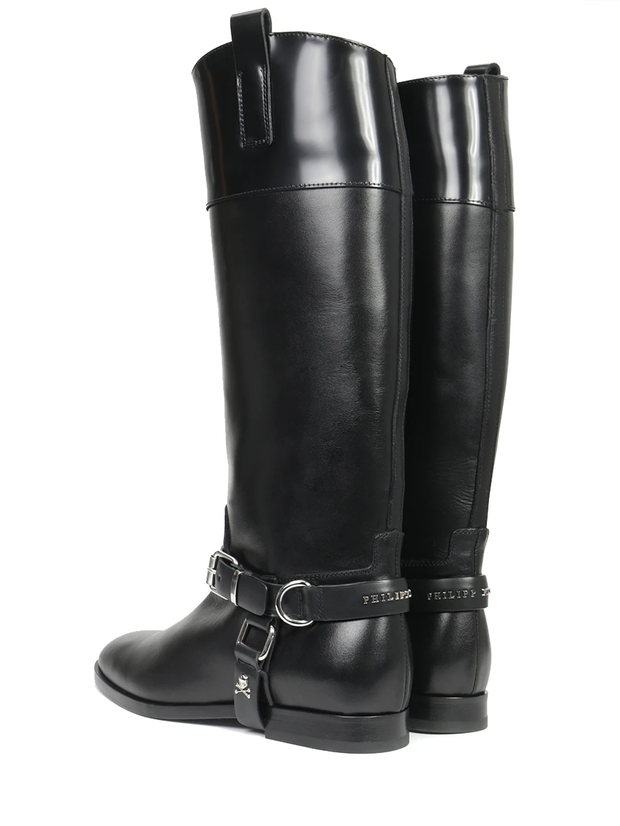 Сапоги кожаные PHILIPP PLEIN WSE0740/02 Черный  Фото 4