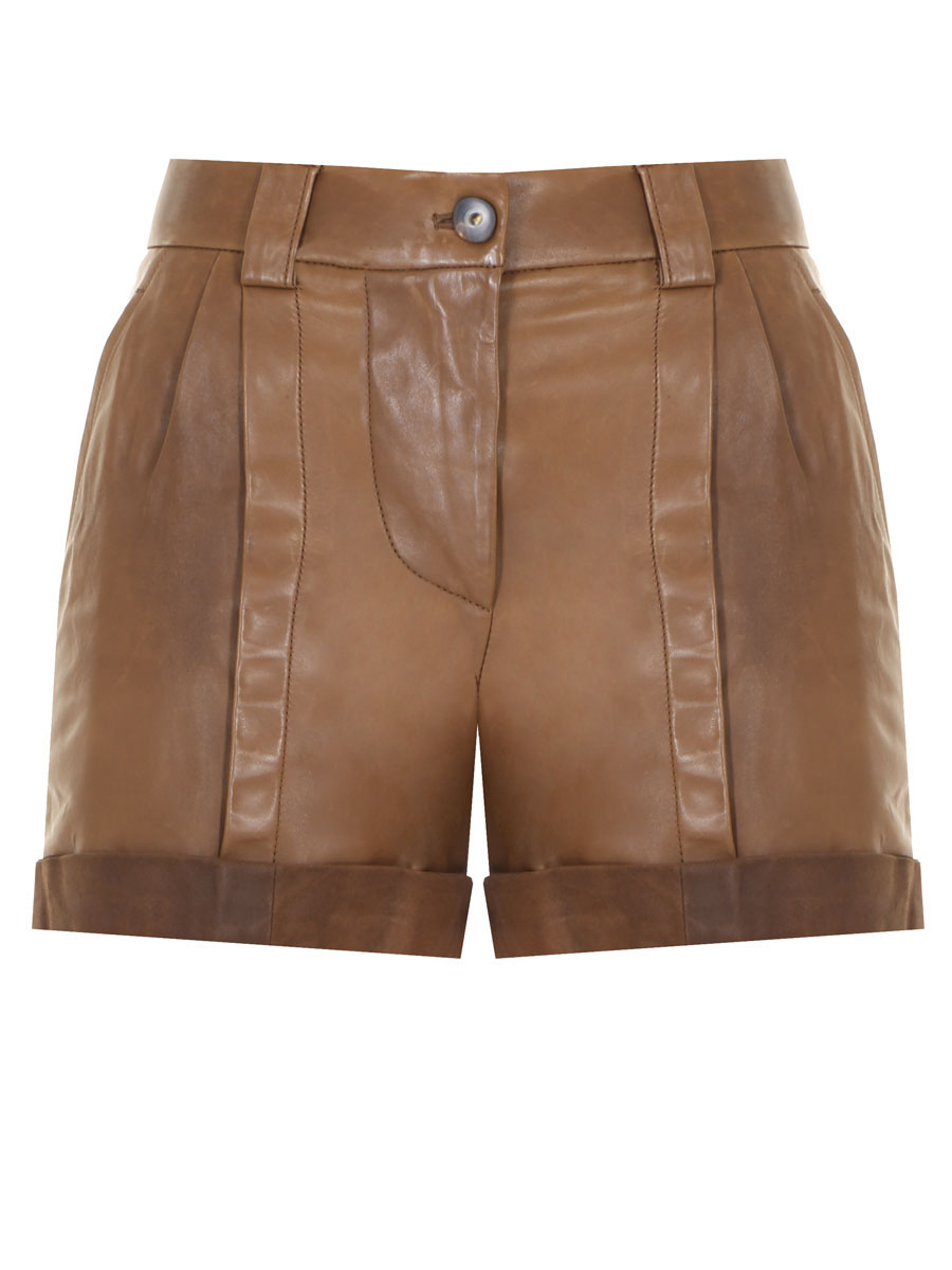 Шорты кожаные BRUNELLO CUCINELLI