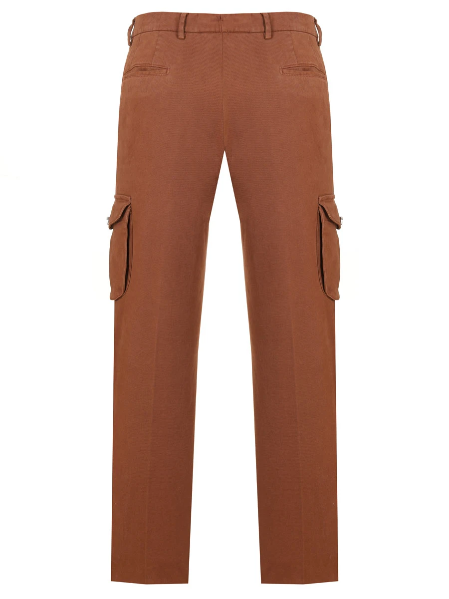 Брюки-карго хлопковые KITON UFPPCAJ0200C11000 Коричневый  Фото 2