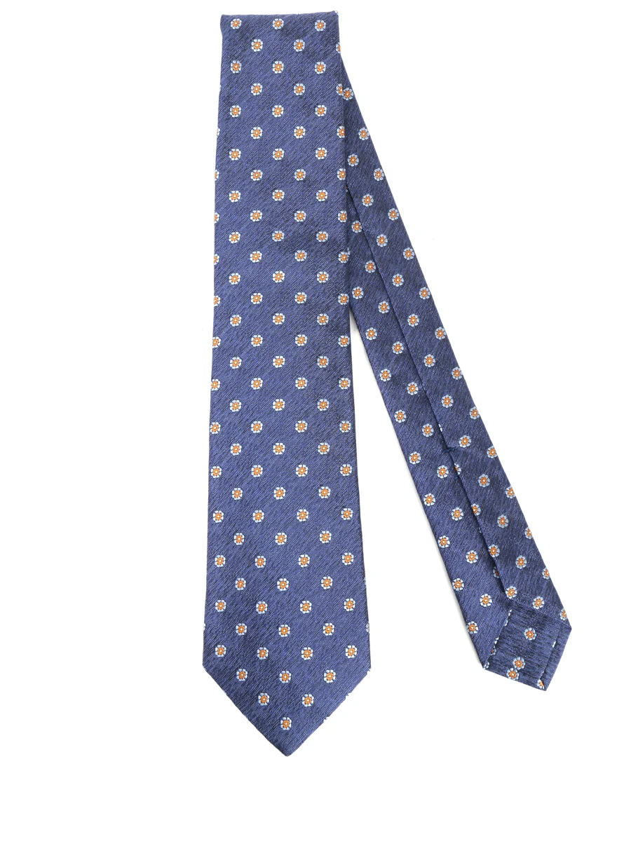 Галстук шелковый KITON UCRVKPC07H1703000 Цветочный принт  Фото 2