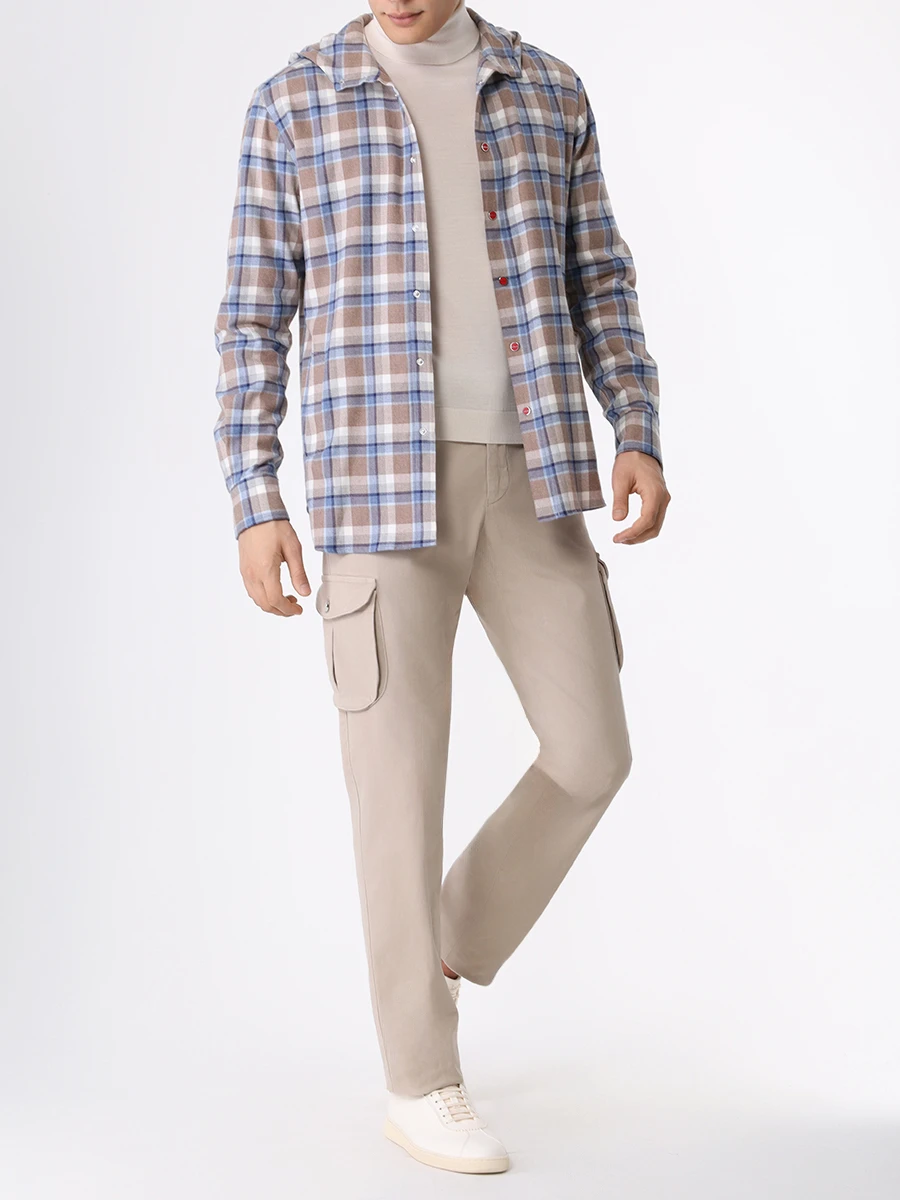 Брюки-карго хлопковые KITON UFPPCAJ0200C06000 Бежевый  Фото 2