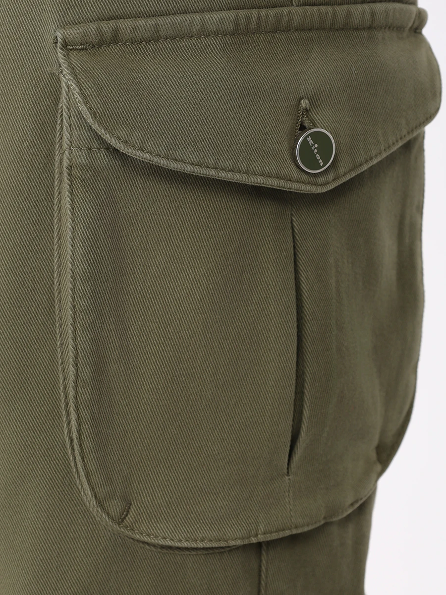Брюки-карго хлопковые KITON UFPPCAJ0200C09000 Зеленый  Фото 5
