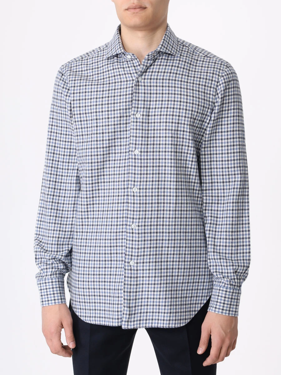 Рубашка Regular Fit хлопковая BARBA 36016/2/DANDY LIFE Голубой  Фото 4