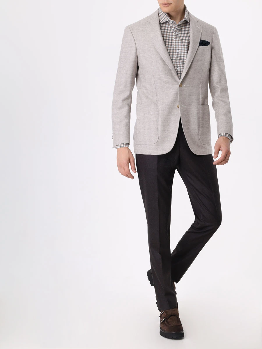 Рубашка Regular Fit хлопковая BARBA 36016/01/DANDY LIFE Бежевый  Фото 2