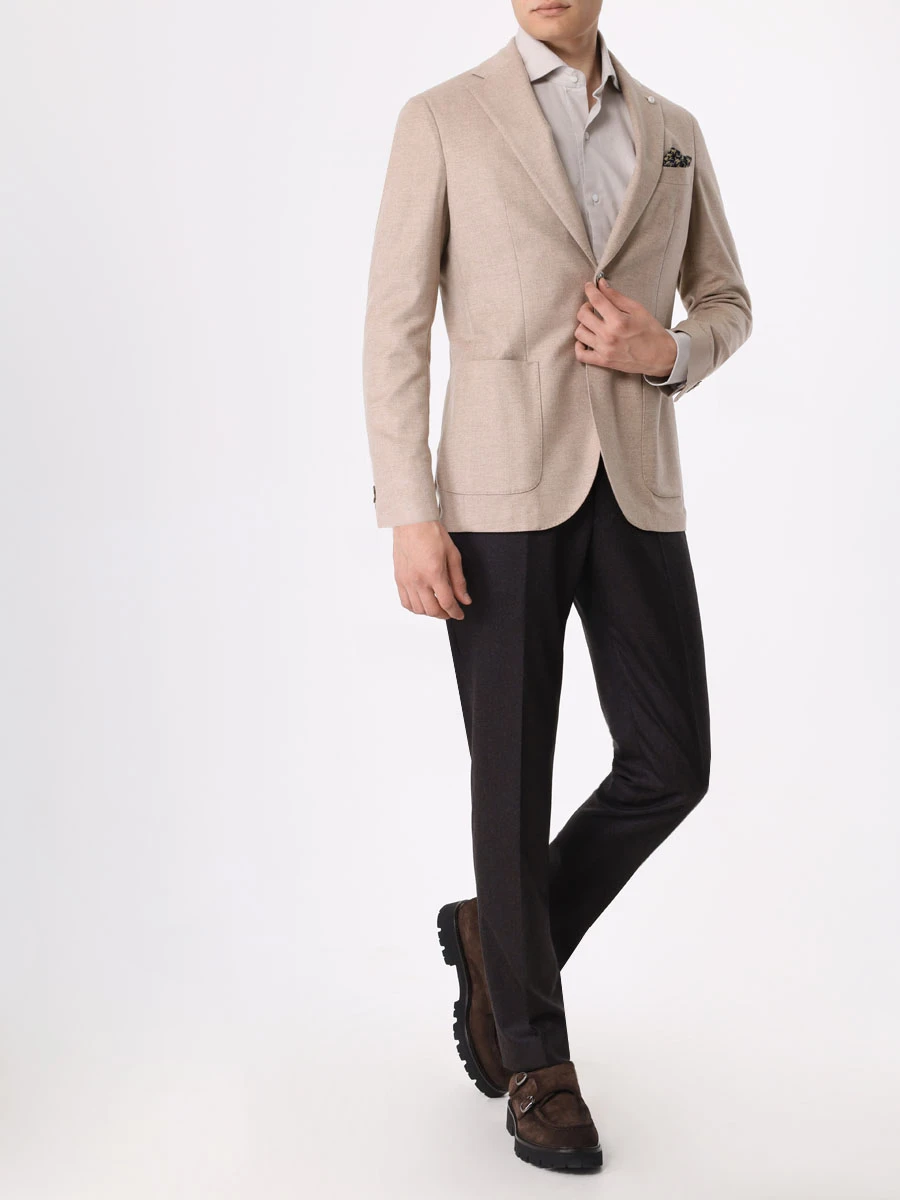 Рубашка Regular Fit хлопковая BARBA 36081/1/DANDY LIFE Бежевый  Фото 2