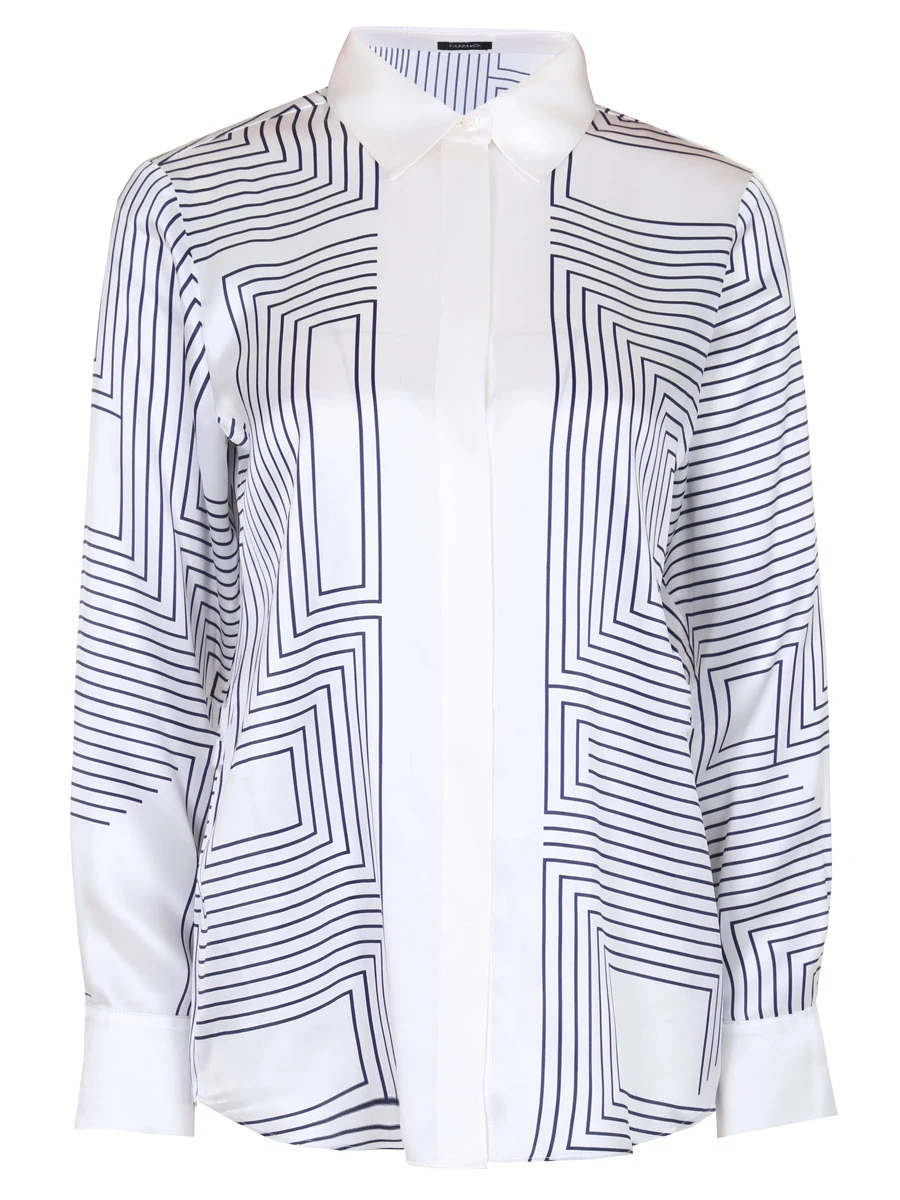 Блуза шелковая VASSA&CO V236588-2035 C12 (170), размер 44, цвет белый V236588-2035 C12 (170) - фото 1