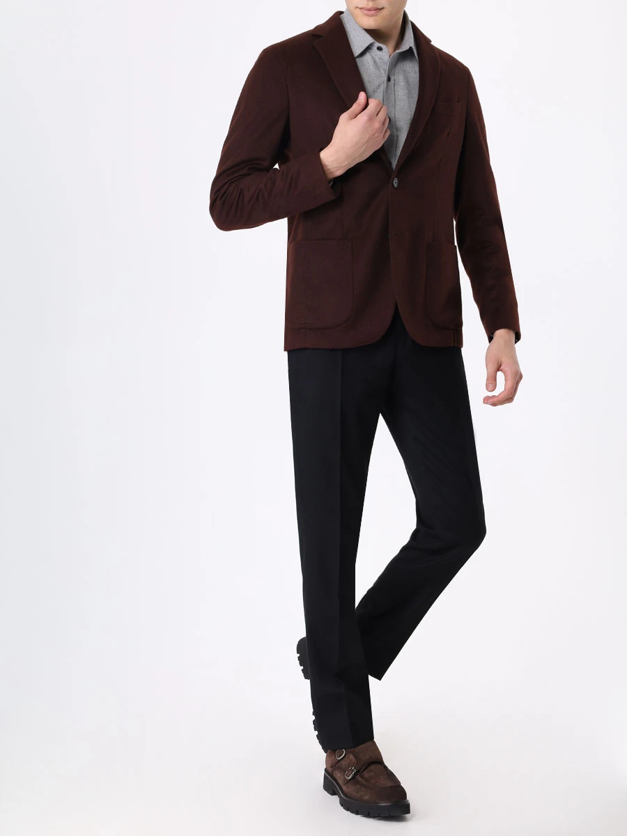 Брюки шерстяные BERWICH VB3311/BLACK/GLOBE Черный  Фото 2