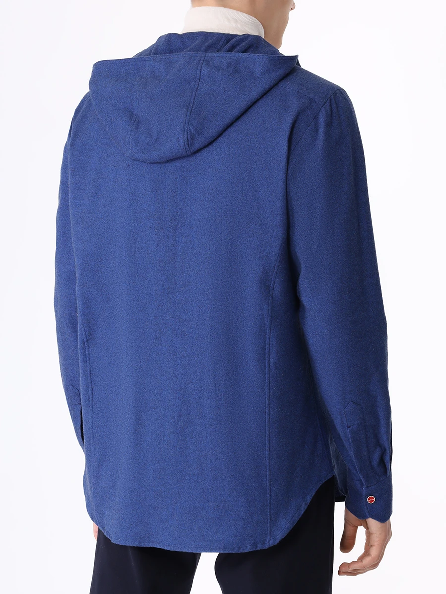 Рубашка Slim Fit хлопковая KITON UMCMARH0872101000, размер 48, цвет синий - фото 3