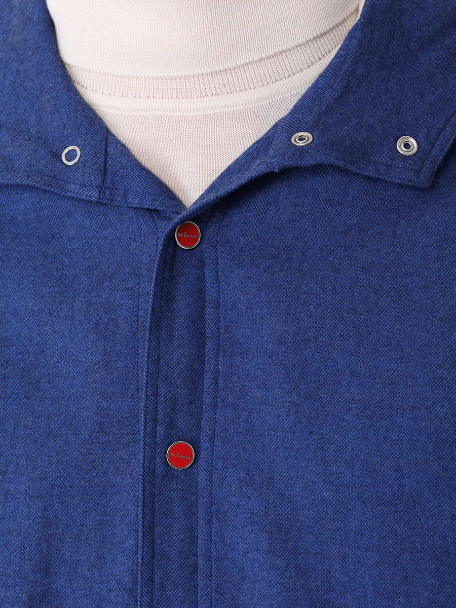 Рубашка Slim Fit хлопковая KITON UMCMARH0872101000, размер 48, цвет синий - фото 5