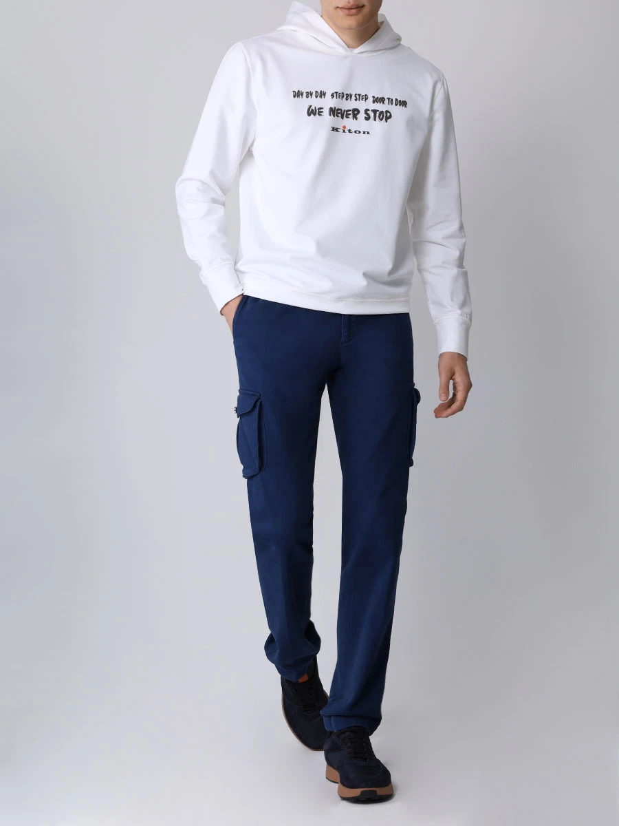Брюки-карго хлопковые KITON UFPPCAJ0200C01001 Синий  Фото 2