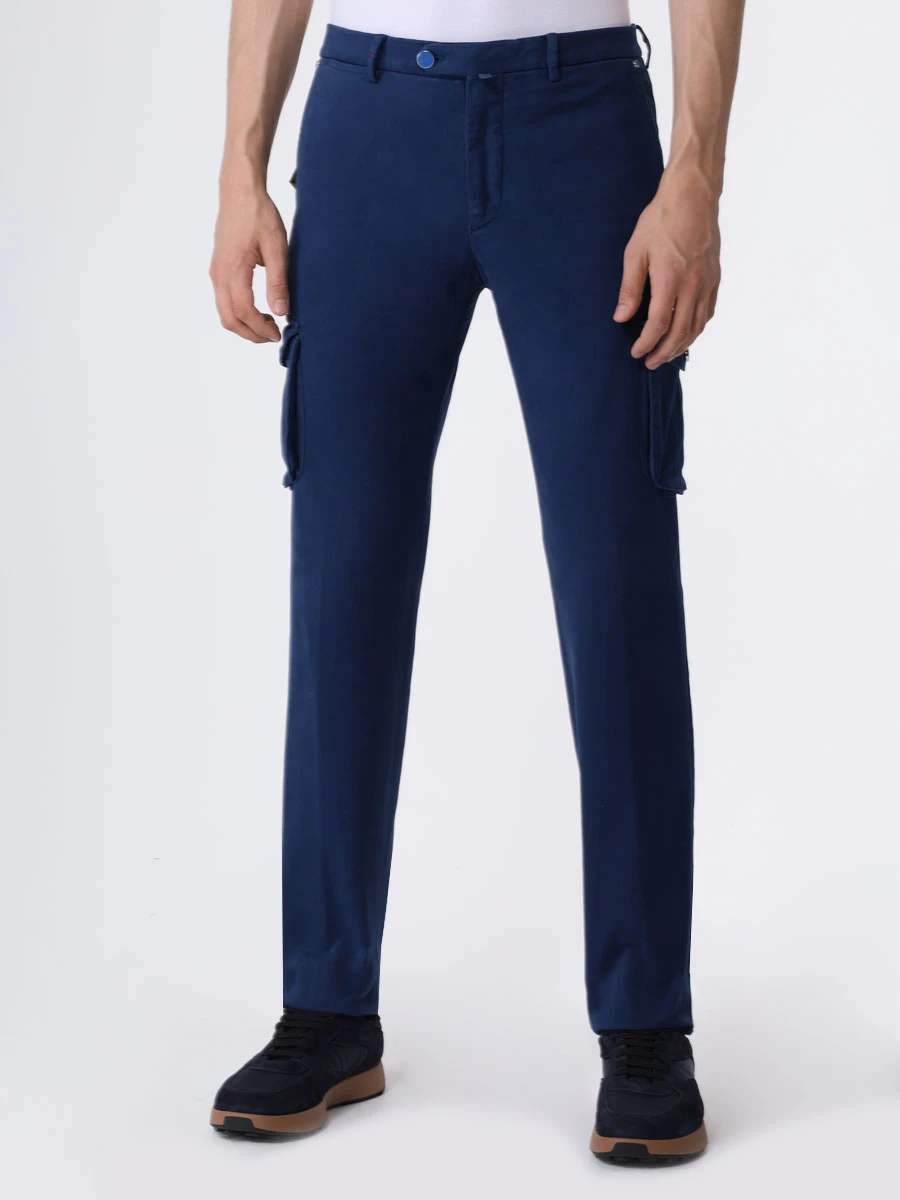 Брюки-карго хлопковые KITON UFPPCAJ0200C01001 Синий  Фото 4