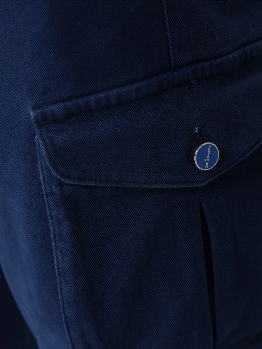 Брюки-карго хлопковые KITON UFPPCAJ0200C01001 Синий  Фото 5