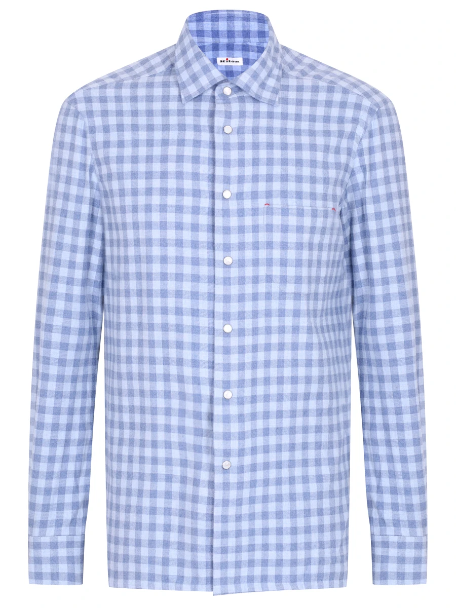 Рубашка Slim Fit хлопковая KITON UMCNERCH0864401000, размер 54, цвет голубой - фото 1