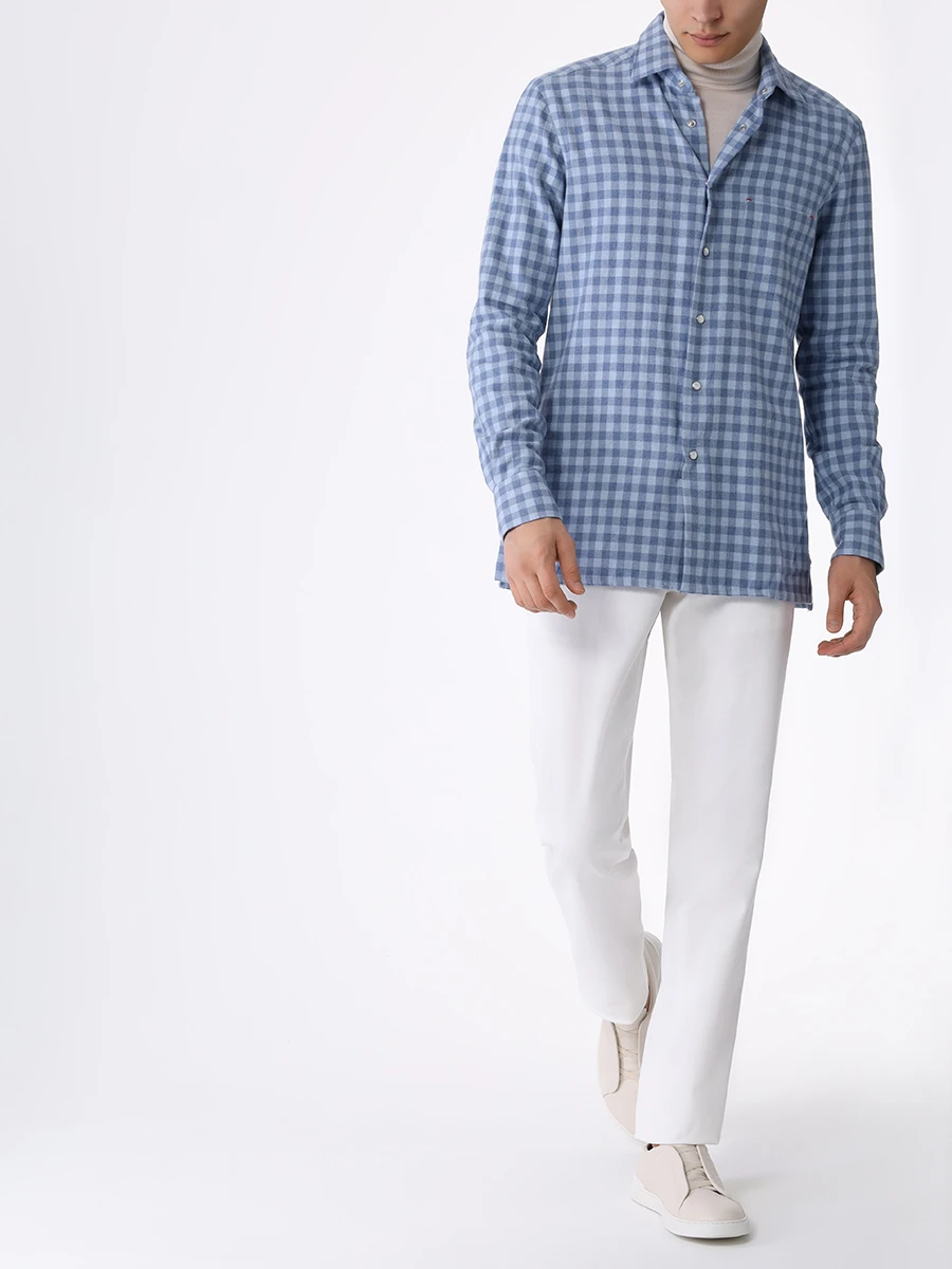 

Рубашка Slim Fit хлопковая, Голубой, UMCNERCH0864401000