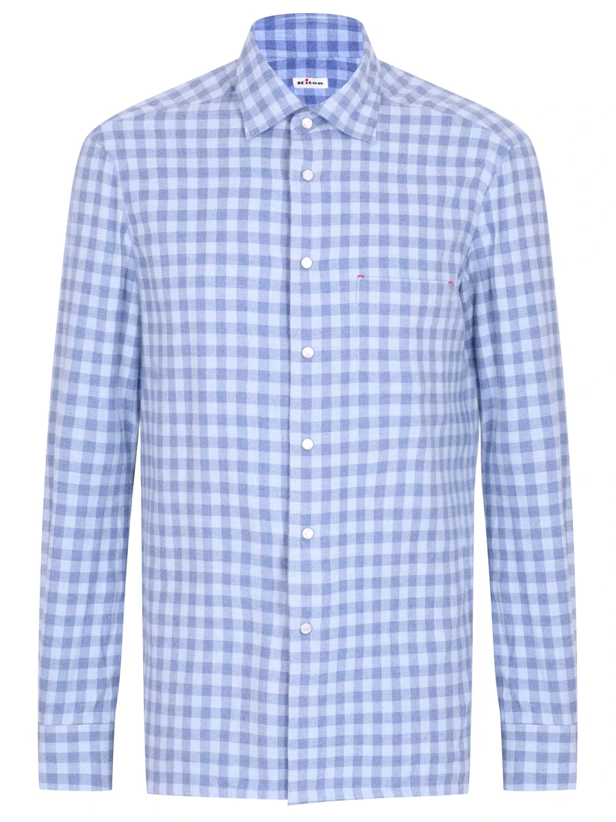 Рубашка Slim Fit хлопковая KITON UMCNERCH0864401000, размер 54, цвет голубой - фото 2