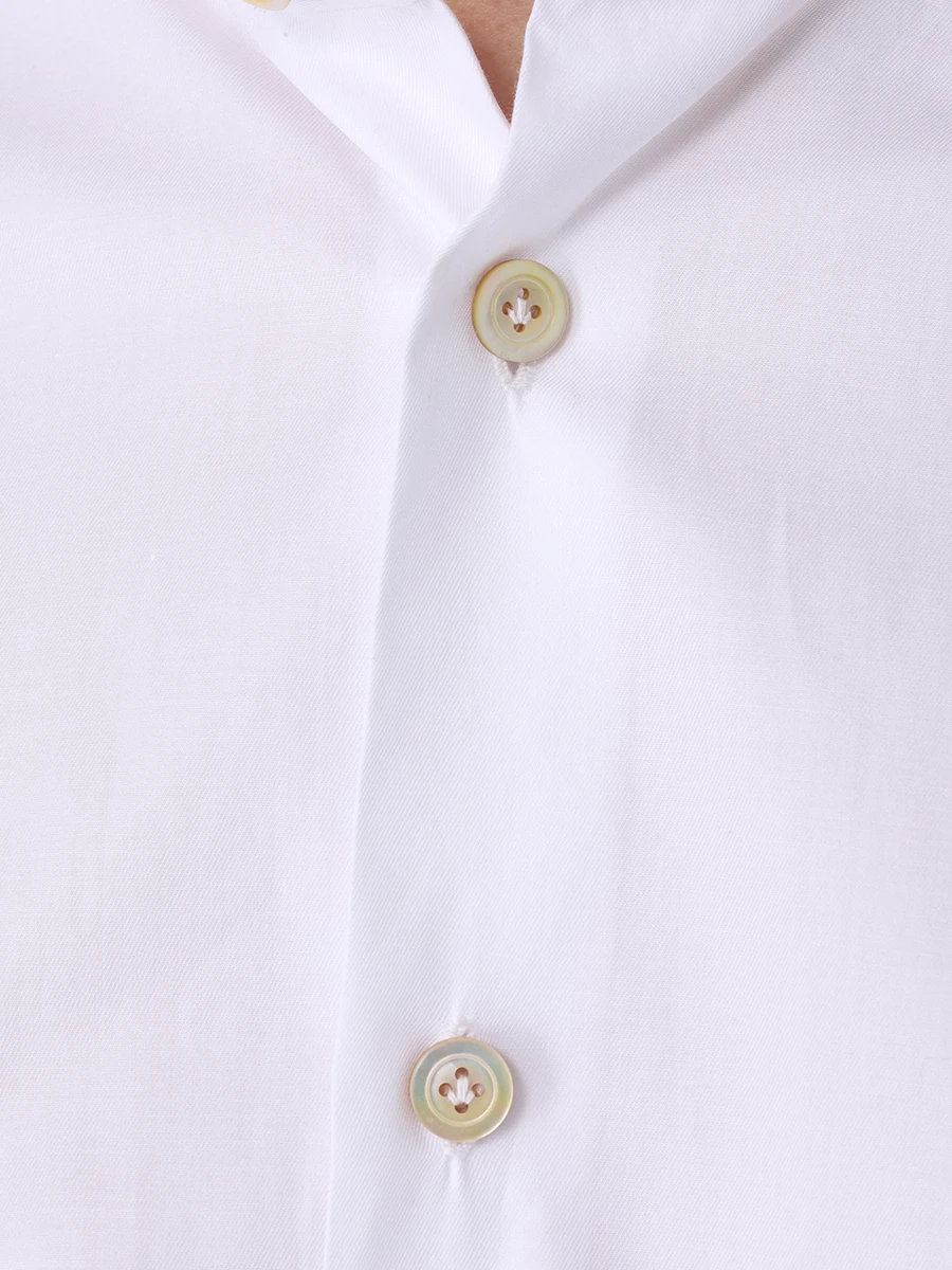 Рубашка Slim Fit хлопковая KITON UCCH0869301001 Белый  Фото 5