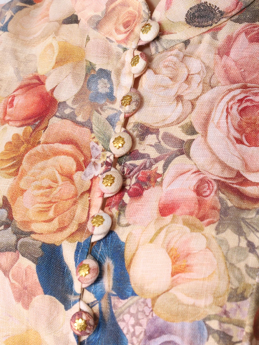 

Платье льняное, Цветочный принт, 5723DF231 MOIV