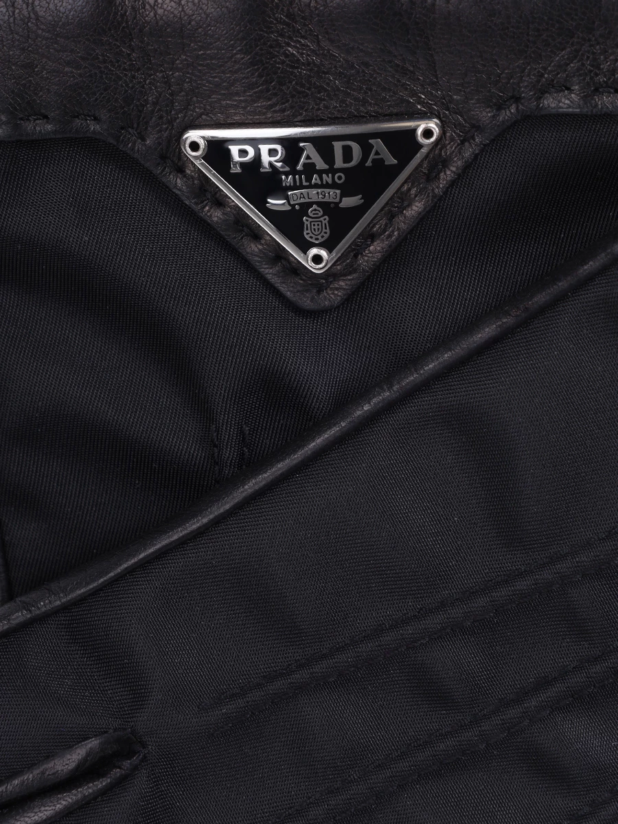 Перчатки комбинированные PRADA 1GG1232DWB F0002, размер S, цвет черный - фото 3