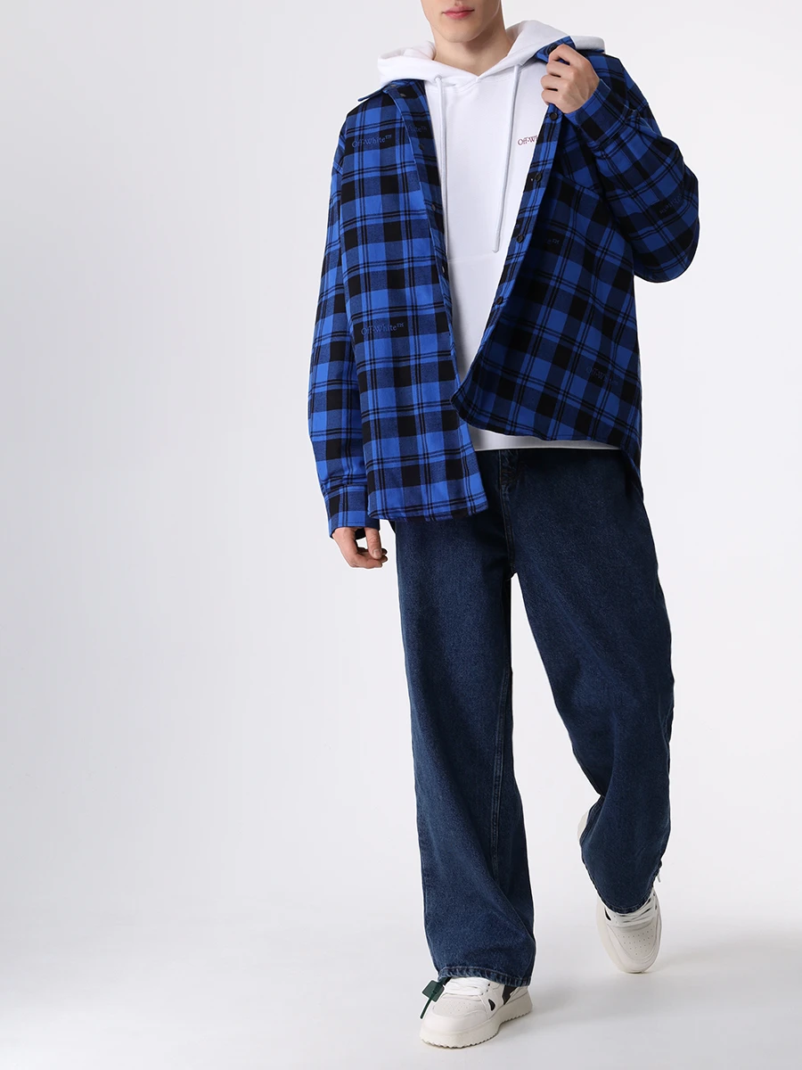 Худи хлопковое OFF-WHITE OMBB118F23FLE007 0129 Белый  Фото 2