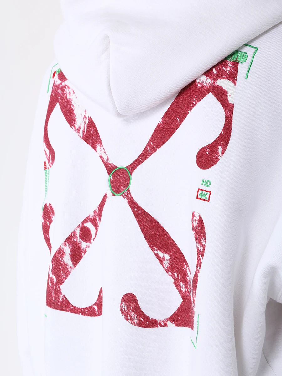Худи хлопковое OFF-WHITE OMBB118F23FLE007 0129 Белый  Фото 5