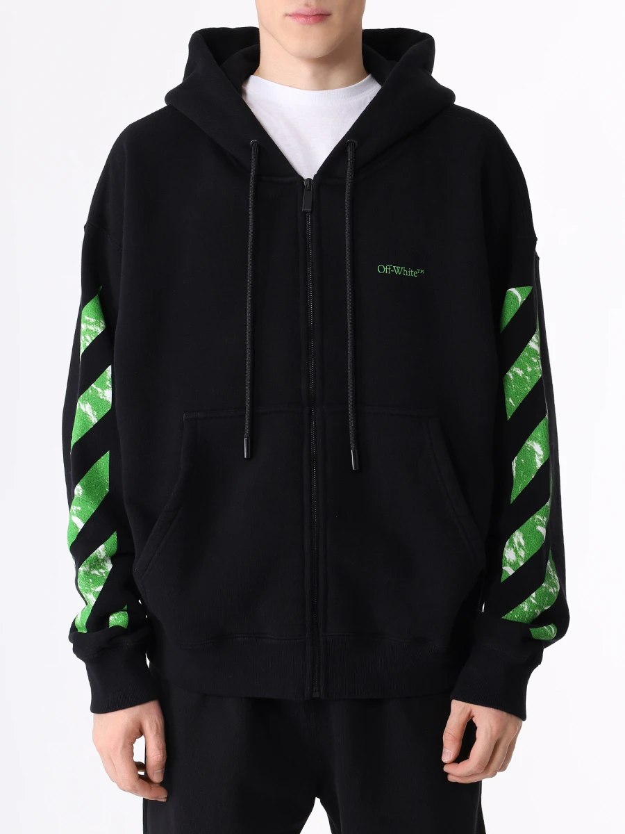 Олимпийка хлопковая OFF-WHITE OMBE015F23FLE002 1050 Черный  Фото 4
