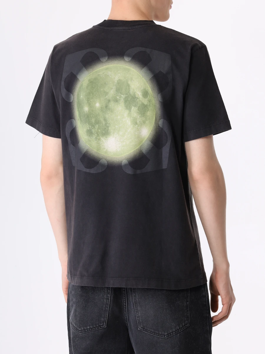Футболка хлопковая OFF-WHITE OMAA027F23JER011 1084 Черный  Фото 3
